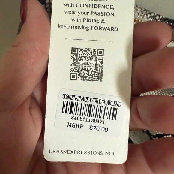 Snakeskin crescent shaped purse. NWT - Picture 4 of 5